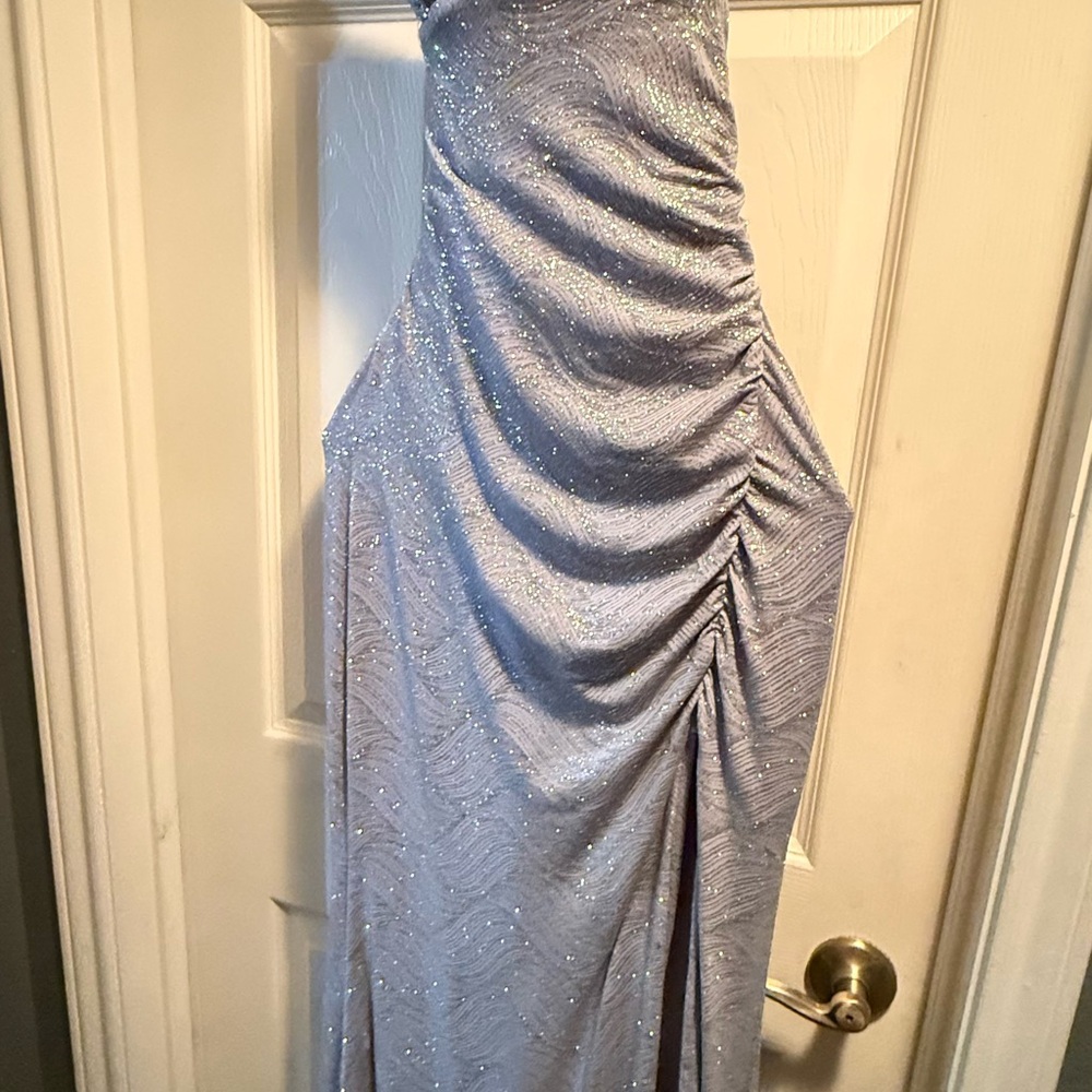 Elegant Silver Evening Gown